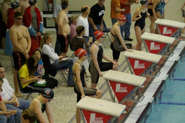 Duchesne swimmers warming up for another dual meet